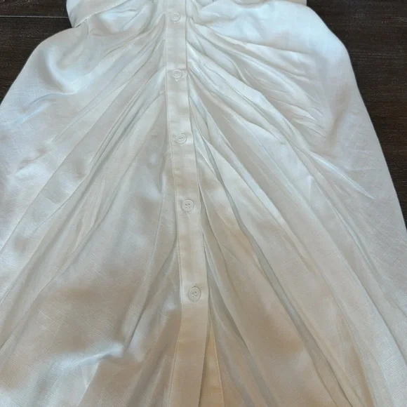 Do+Be Be White Button Front Tie Mini Dress Sleeveless Sz M Collared Flat Pleats - Picture 14 of 16